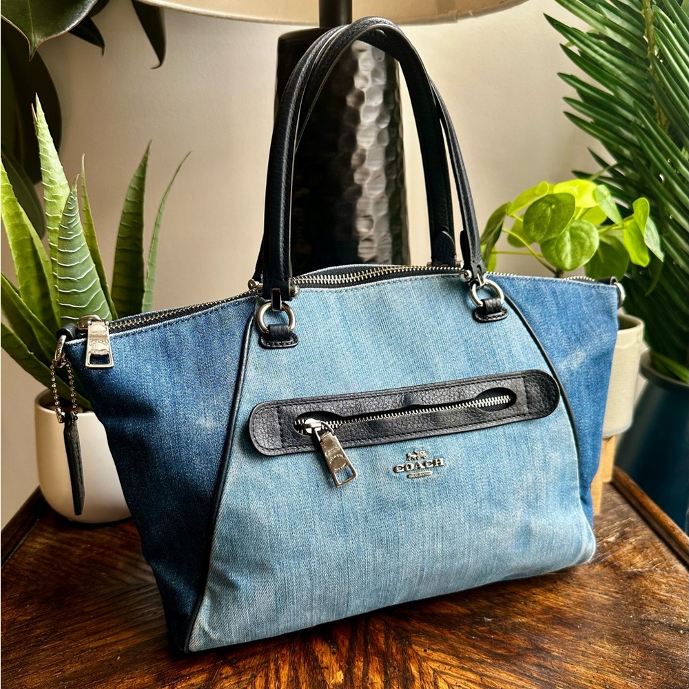 Coach Denim Prairie Satchel with Strap - Picture 9 of 16